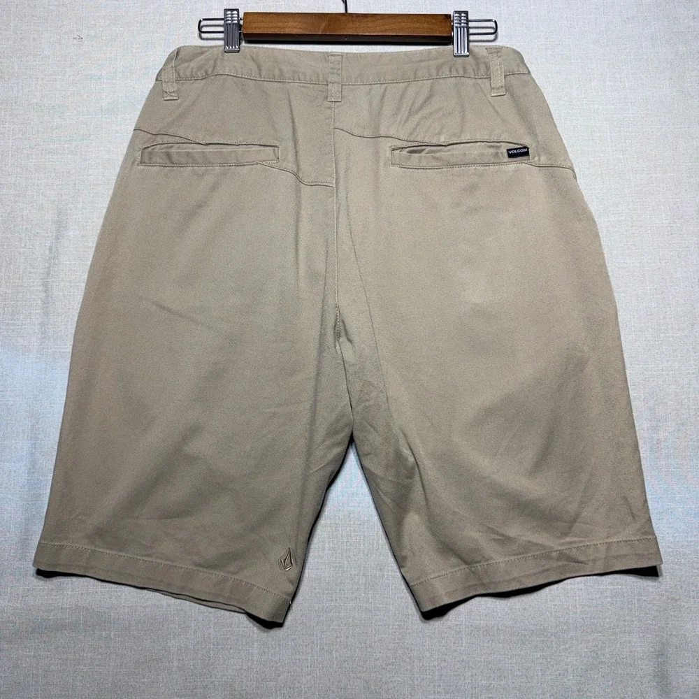 Volcom Shorts Mens 32 Khaki Frickin Modern Stretch Chino Skate Surf Casual